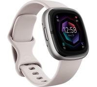 Fitbit Sense 2 Wristband Activity Tracker - Lunar White/Platinum Aluminum...