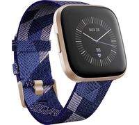 Fitbit Versa 2 Special Edition Health and Fitness Smart Watch with Heart Rate, Music, Alexa Built-In, Sleep and Swim Tracking, Navy and Pink Woven/Copper Rose, One Size (S and L Bands Included), New