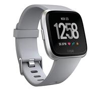Fitbit Versa Smart Watch Graysilver Aluminium One Size S & L Bands Include Earplug, 3 cm, Black
