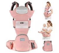 FitBubs Baby Carrier with Hip Seat - Ergonomic & Breathable, Front and Hip Carrier for Babies and Toddlers (Pink)