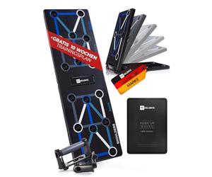 FITCELLENCE® Foldable 12-in-1 Push-Up Board - Includes 10 Week Training Plan - Premium 12-in-1 Push Up Board [Designed in Germany] with German Instructions for Your Training - Push-Up Handles