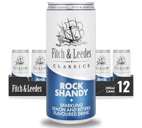 Fitch & Leedes Classic Rock Shandy Mixer for Spirits & Cocktails (12 x 300ml) - A New Take on the Timeless Bittersweet Mix of Soda, Lemonade, and Bitters