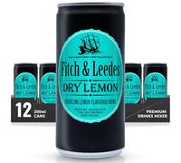 Fitch & Leedes Dry Lemon Mixer for Spirits & Cocktails (12 x 200ml) - Ideal for London Dry Gin, Vodka, and Spiced Rum, Offering a Refreshing Zest with a Hint of Tartness