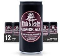 Fitch & Leedes Ginger Ale Mixer for Spirits & Cocktails (12 x 200ml) - Ideal for Brandy, Whiskey, Rum, London Dry Gin, and Vodka, Offering a Smooth Finish with Natural Cane Sugar and Ginger