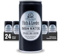 Fitch & Leedes Refreshing Soda Water Mixer for Spirits & Cocktails (24 x 200ml) - Perfect Pairing for Premium Whisky, Tequila, and Vermouth, Essential for Refined Cocktails