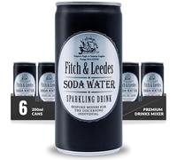 Fitch & Leedes Refreshing Soda Water Mixer for Spirits & Cocktails (6 x 200ml) - Perfect Pairing for Premium Whisky, Tequila, and Vermouth, Essential for Refined Cocktails