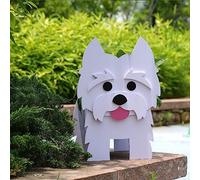 Fitcho Cute Dog Flower Pot, Westie Shape Plant Container Holder for Outdoor Indoor Decoration, Women's Gift