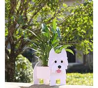 Fitcho Westie Dog Planter, Cute Flower Pot for Garden Decoration, Gifts for Dog Lovers, Shape Plant Container Holder for Outdoor Indoor, Small