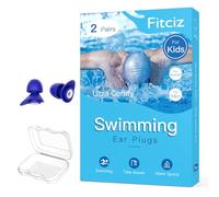 Fitciz Ear Plugs for Swimming Kids, 2 Pairs Water Swim Ear Plugs with Delicate Case for Children, Comfortable Waterproof Swimming Earplugs for Kids (Age 10+)