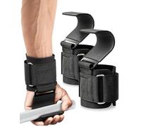 FitDA Weight Lifting Hooks (Pair) for Pull Ups & Shrugs, 600 Lbs(272 kg) Capacity Wristband with Thick Wrist Padding - Heavy Duty Gym Workout Straps Hand Grip Support For Deadlifts