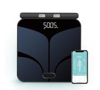 FITDAYS 8-Electrode Smart Scale: Full Body Composition Analyzer, 27 Metrics via Bluetooth Fitdays APP, 400lbs（FI2211WB-BLACK）