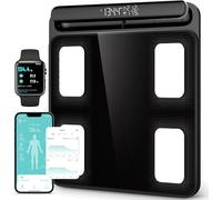 FITDAYS 8-Electrode Smart Scale: Full Body Composition Analyzer, 27 Metrics via Bluetooth Fitdays APP, 400lbs (FG2202WB-Black)