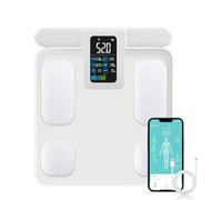 FITDAYS 8-Electrode Smart Scale: Full Body Composition Analyzer, 27 Metrics via Bluetooth Fitdays APP, 400lbs (FG2015ULB-WHITE)