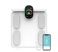 Fitdays Scale for Body Weight and Fat Percentage, 8 Electrodes High Precision Digital Scale for BMI 20 Body Composition Measurement, Bathroom Smart Scales with Large Color Display (FG2305ULB-WHITE)