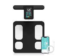 Fitdays Scale for Body Weight and Fat Percentage, 8 Electrodes High Precision Digital Scale for BMI 20 Body Composition Measurement, Bathroom Smart Scales with Large Color Display (FG2015ULB-BLACK)