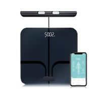 Fitdays Smart Body Fat Scale | Advanced 8-Electrode Technology for BMI/20+ Body Metrics | Full-Color LED & High Precision | Bathroom Weight Scale for Fitness/Weight Loss (FI2211WB-BLACK)