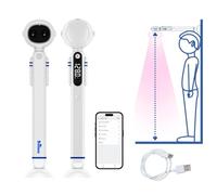 Fitdays Smart Digital Height Measuring Device for Kids, Wireless Height Tracker with Dual Ultrasonic Measurement Technology, Quirky Astronaut Design Accurate Smart Height Measurement Tool - White