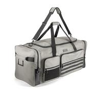 Fitdom 130L 36" Heavy Duty Extra Large Sports Gym Equipment Travel Duffle Bag W/Adjustable Shoulder Strap & 7 Compartments. Perfect for Soccer Baseball Basketball Hockey Football, Team Coaches & More,