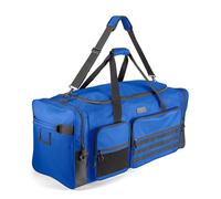 Fitdom 130L 36" Heavy Duty Extra Large Sports Gym Equipment Travel Duffle Bag W/Adjustable Shoulder Strap & 7 Compartments. Perfect for Soccer Baseball Basketball Hockey Football, Team Coaches & More,