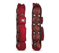 Fitdom Heavy Duty XL Basketball Mesh Equipment Ball Bag w/ Shoulder Strap Design for Coach with 2 Front Pockets for Coaching & Sport Accessories. This Team Tube Carrier Can Store Up to 5 Basketballs