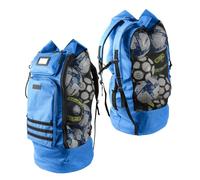 Fitdom Heavy Duty XL Soccer Mesh Equipment Ball Bag w/Adjustable Backpack Shoulder Strap Design for Coach. 2 Different Size Front Pockets for Sporting Accessories.