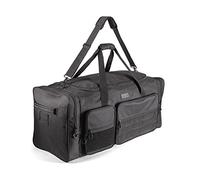 Fitdom Sporttasche,Reisetasche mit verstellbaren Schulter- und Kompressionsgurten, Extra groß, 130 l, 91.4 cm Perfekt für Fußball, Baseball, Basketball, Hockey, Fußball, Schwarz, Taktisch inspiriert