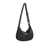 FITDON Corduroy Crescent Crossbody Bag for Women, Small Sling Hobos Dumpling Bag with Adjustable Strap, Black
