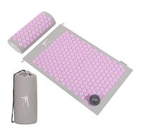 Fitem Acupressure Kit - Acupressure Mat - Cushion - Bag - Massage Ball - Relieves Back and Neck Pain - Muscle Relaxation - Acupuncture - Post-Sport Recovery - Anti-Stress (Gray-Violet)