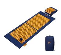 Fitem XL Acupressure Mat Kit - Acupressure Mat - Cushion - Massage Ball - Relieves Back and Neck Pain - Sciatica - Back Massage, Muscle Relaxation - Anti Stress (Blue-Orange)