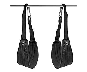 FitEngine Abdominal training loops with carabiner hook, arm loops for abdominal training, relieve arms and shoulders, for door bar, gym bar etc. Maximum load 150 kg