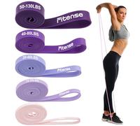 Fitense Resistance Bands Set for Women - 5 Levels Pull Up Bands Set with Door Anchor, Training Poster and Pouch, Exercise Workout Stretching Assist Bands for Portable Exercise, Yoga, Physical Therapy