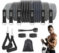Fitense Resistance Bands Set Men 6PCS - Exercise Bands 270 LBS, Fitness Band with Handles/Door Anchor/Ankle Straps/Bag/Poster, Heavy Resistance Bands for Working Out & Shape Body at Home Gym