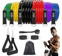 Fitense Resistance Bands Set Men 6PCS - Exercise Bands 270 LBS, Fitness Band with Handles/Door Anchor/Ankle Straps/Bag/Poster, Heavy Resistance Bands for Working Out & Shape Body at Home Gym