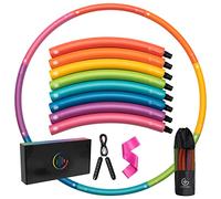Fiteroc Weighted Fitness Hula Hoop Adult Beginner - Weighted Hula Hoop for Adults - Detachable and Portable - Exercise Holahoop with Jump Rope, Resistance Band and Carry Bag (Multicolor)