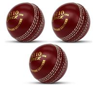 FITEX Cricket Ball Leather Practice Ball 156g Hand Stitched Training Ball for Batting, Bowling & Fielding Practice, Indoor & Outdoor Cricket Ball