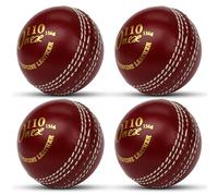 FITEX Cricket Ball Leather Practice Ball 156g Hand Stitched Training Ball for Batting, Bowling & Fielding Practice, Indoor & Outdoor Cricket Ball