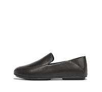 Fitflop Women's Allegro Crush-Back Leather Loafers Flat, All Black, 3 UK