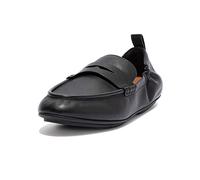 FitFlop Allegro DynamicushTM Black Leather Penny Loafers Natural