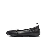 Fitflop Women's Allegro Soft Leather Mary Janes Flat, Black, 8 UK