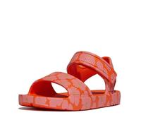 Fitflop Boy's Unisex iQUSHION Kids Toddler Poppy-Print ERG B/S Sandals, Orange, 7 UK Child