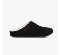 FitFlop CHRISSIE SHEARLING Womens Suede Mule Slippers Black - UK 4