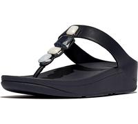 FitFlop Damen Flip Flops Fino Multi-Stone Leather Toe-Post Sandals IU9 All Black