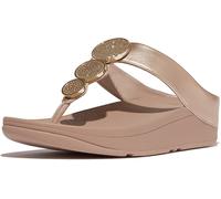 FitFlop Damen Flip Flops Halo Bead-Circle Metallic Toe-Post Sandals HJ1 Latte Be
