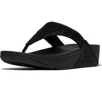 FitFlop Damen Flip Flops Lulu Crinkled-Shimmer Toe-Post Sandals E1A Metallic Bla
