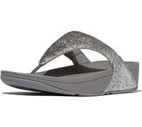 FitFlop Damen Flip Flops Lulu Crinkled-Shimmer Toe-Post Sandals E1A Metallic Bla