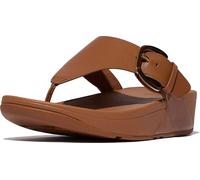 FitFlop Damen Flip Flops Lulu Resin-Buckle Leather Toe-Post Sandals JE9 All Blac