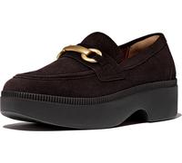 FitFlop Damen Loafer F-Luma Chunky-Snaffle Suede Demi-Wedge Loafers II8 Chocolat