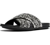 FitFlop Damen Sandalen Gracie Woven Cross Slides JA8 Black/Ivory Mix-37