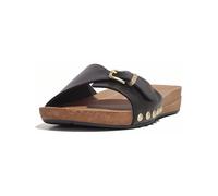 FitFlop Damen Sandalen Iqushion Adjustable Buckle Leather Slides HF1 Black-36