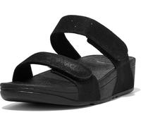 FitFlop LULU ADJUSTABLE SHIMMERLUX Womens Slides All Black - UK 7